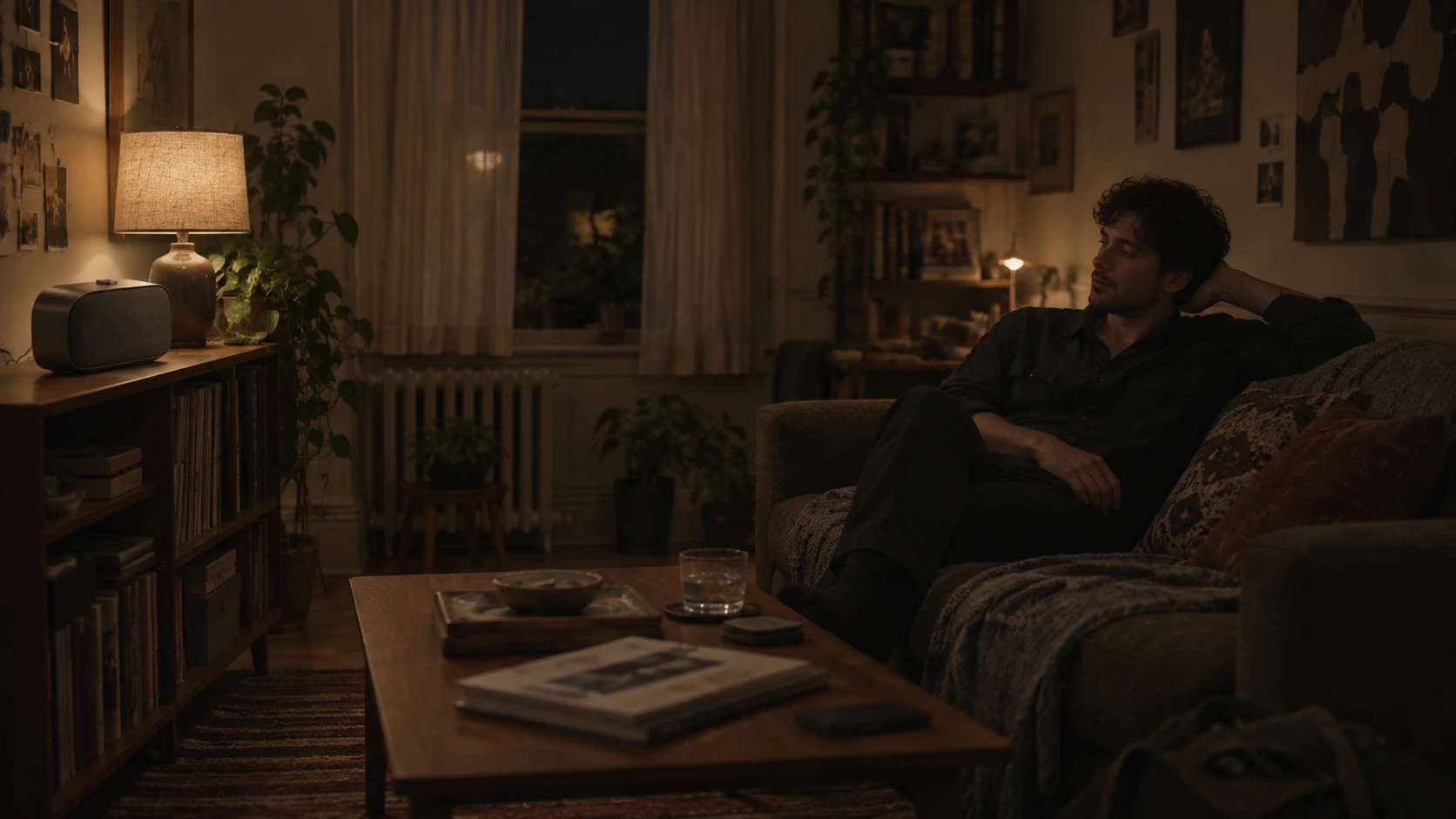 Prepared speaker campaign: a listener settles into the evening