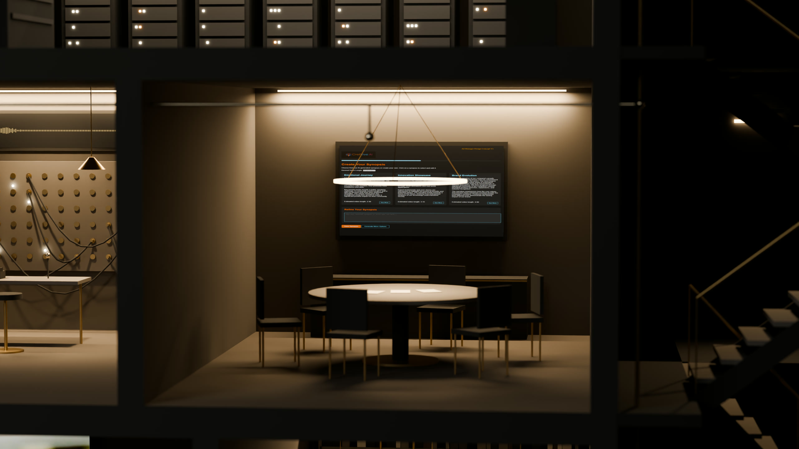 The meeting room in the model.