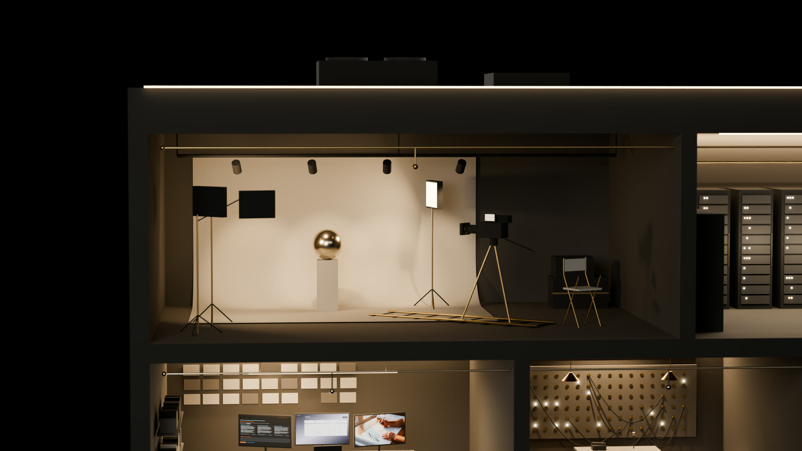 The film stage in the model.