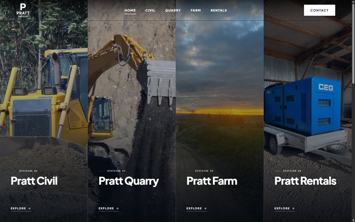 Pratt Group's home page: four parts of one business.